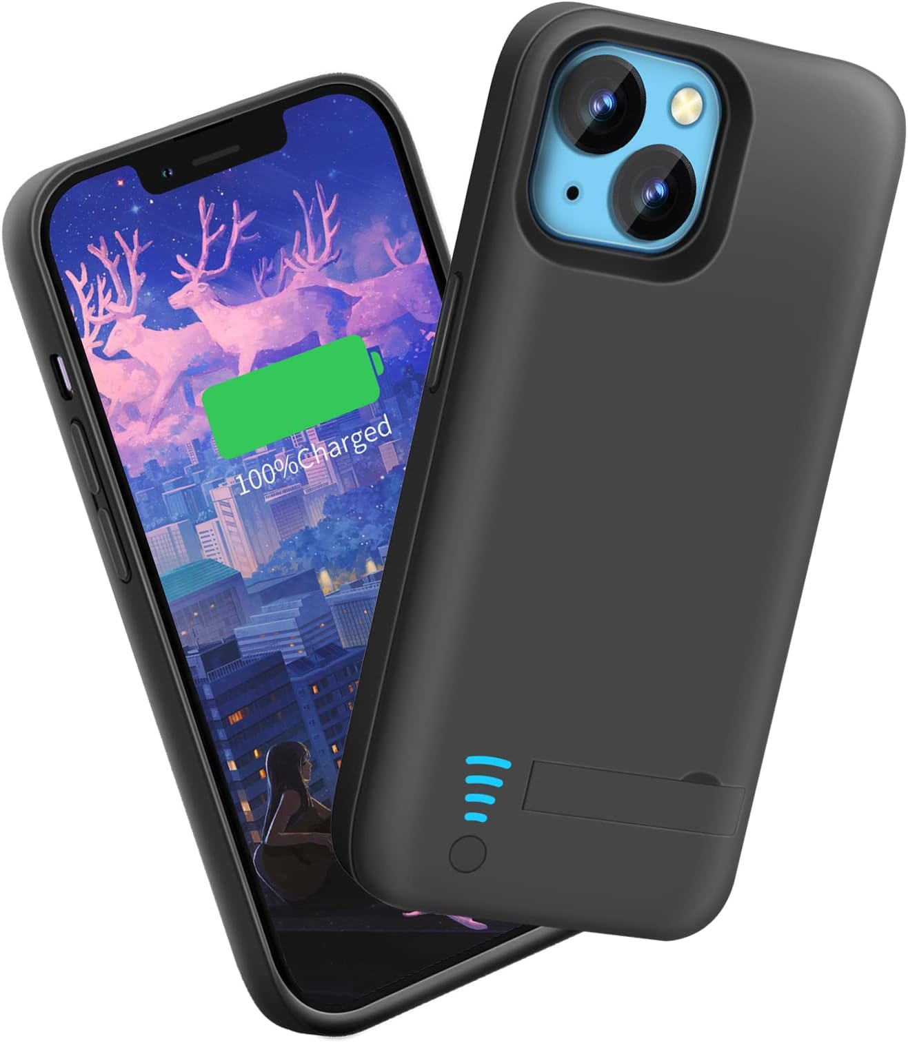 Sitong Battery Case for iPhone 14, 5000mAh Rechargeable Extended Battery Charging/Charger Case, Add 100% Extra Juice (6.1 Inches) Black