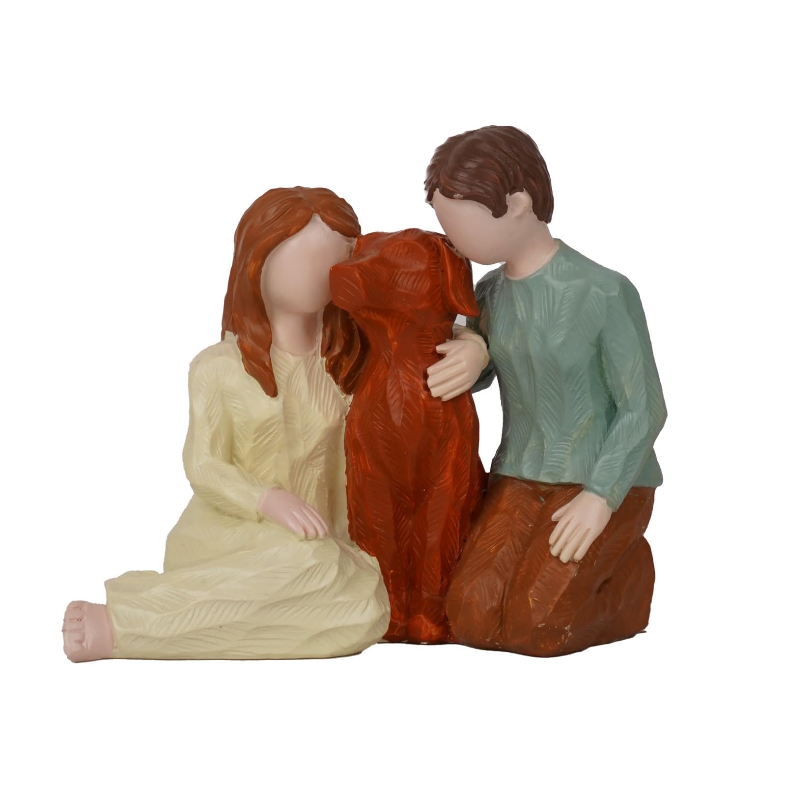 YUZDNM Loss of Dog Sympathy Gift, Couple with Dog Friendship Memorials Figurines, We are A Family Pet Memorials Statues for Pet Lovers - Golden Retriever Memorial Figurine Decoration
