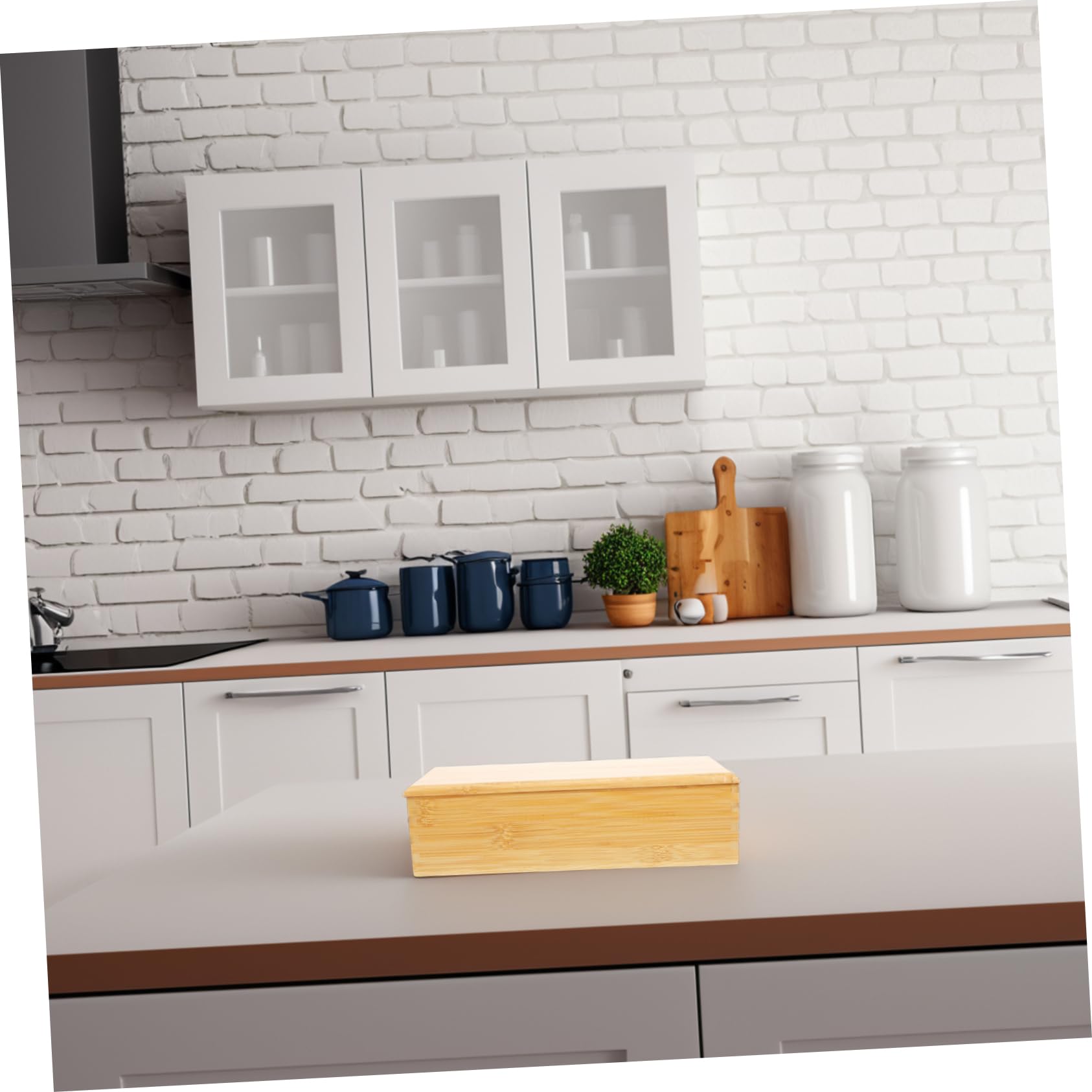 Caja de para Pequeña Caja para Cubiertos con Tapa Soporte para Bandeja de Almacenamiento Organizador de de Cocina Almacenamiento de Cubiertos Organizador de Cocina Ordenado