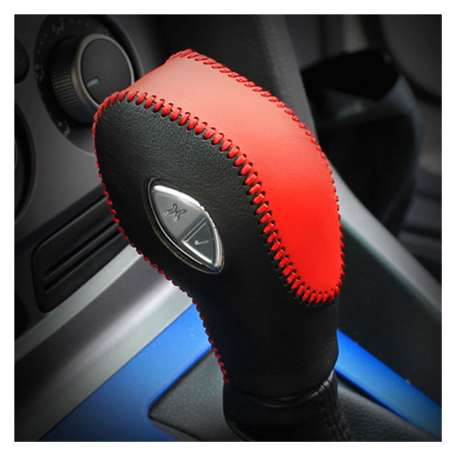WINVOX for for Mondeo for Escape for Kuga for Ecosport for Edge for Focus for Escort Gearbox Shift Knob Cover Car Gear Car Trim Interior(LHD Red)