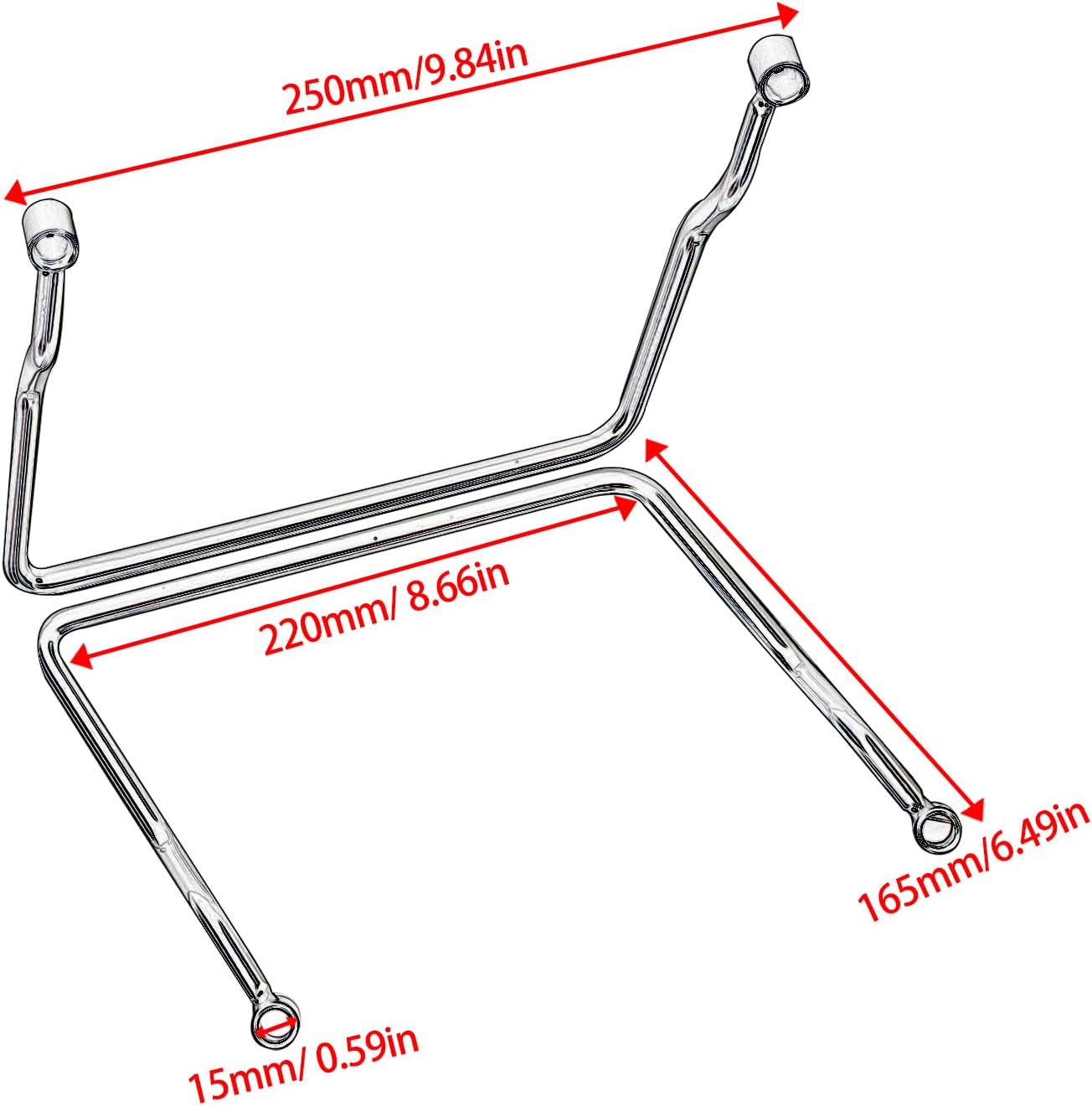 Motorcycle Saddlebag Support Bar Bracket Mount For Honda Shadow VT400 VT750 VT1100 VTX1800 1300 Fury Steed VT600 Magna 250 VF750 (Chrome)
