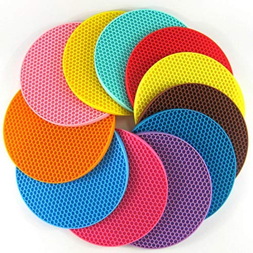 Khedu Feb Silicone Gel Heat Resistant Place Trivets Mat for Hot Dish Pads Dining Coasters Anti Hot Heat Resistant Table Mat