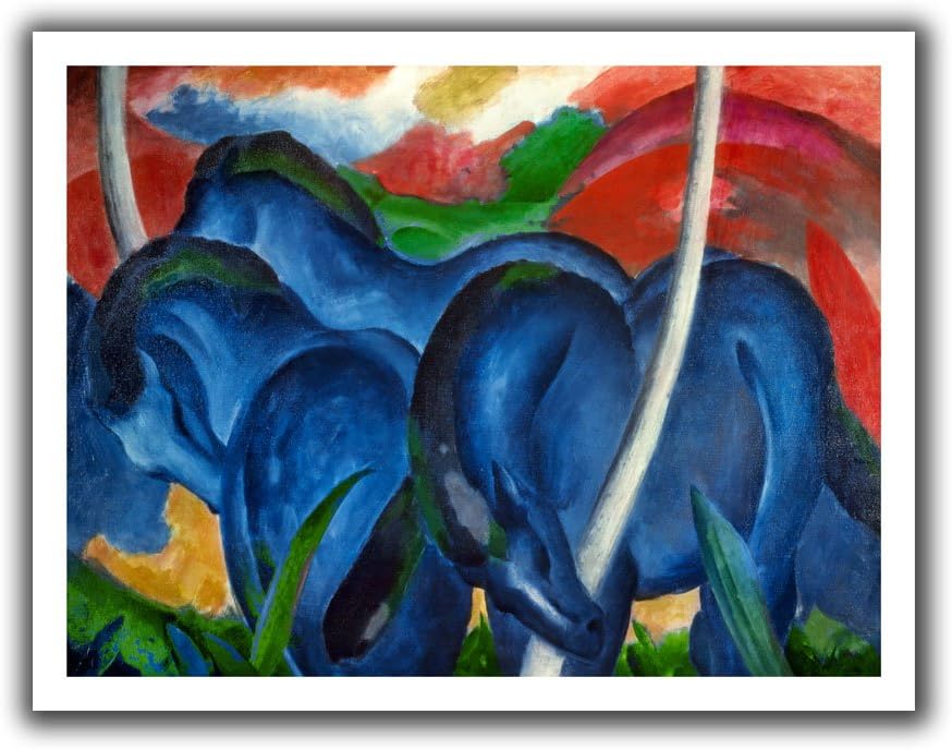 ArtWallFranz Marc 'Big Blue Horses' Unwrapped Flat Canvas Artwork, 18 by 22-Inch