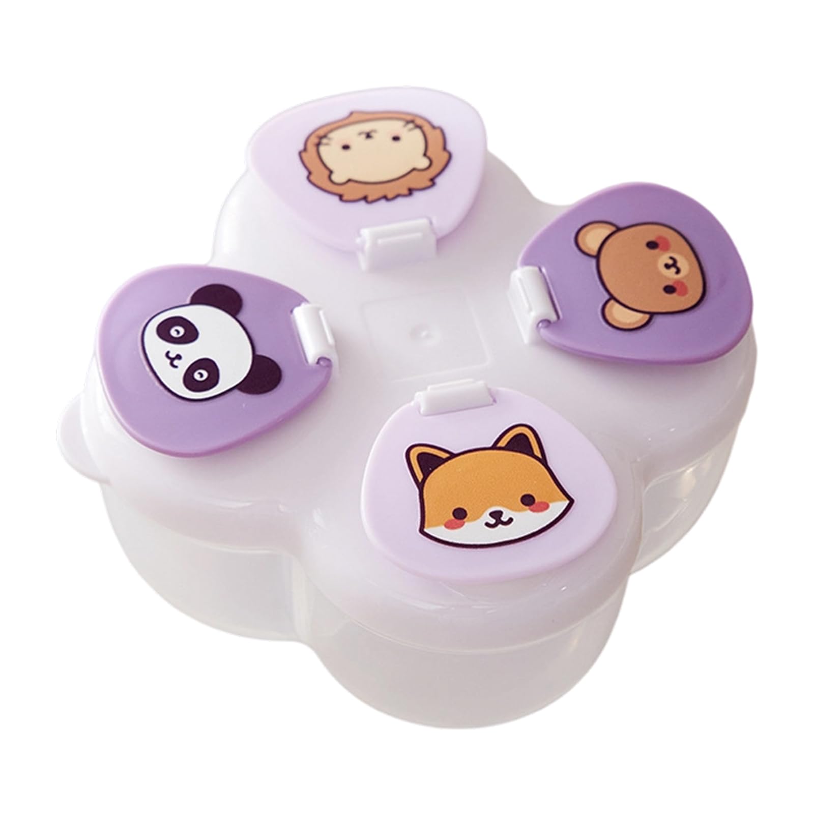 Rotating Lid Baby Powder Dispenser 4 Individual Compartments Compact Organiser For Diaper Bag Fitness Travel Leak Proof Portable Powder Dispenser For Gym