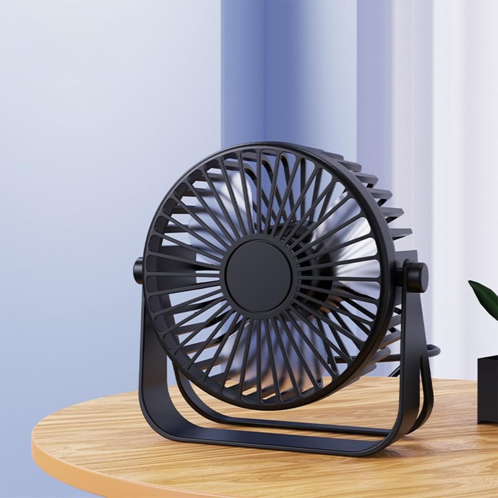 Portable Fan USB Desk Fan Table Strong Airflows Quiet Operations 3 Speed Wind 360° Rotatable Standing Fan for Room