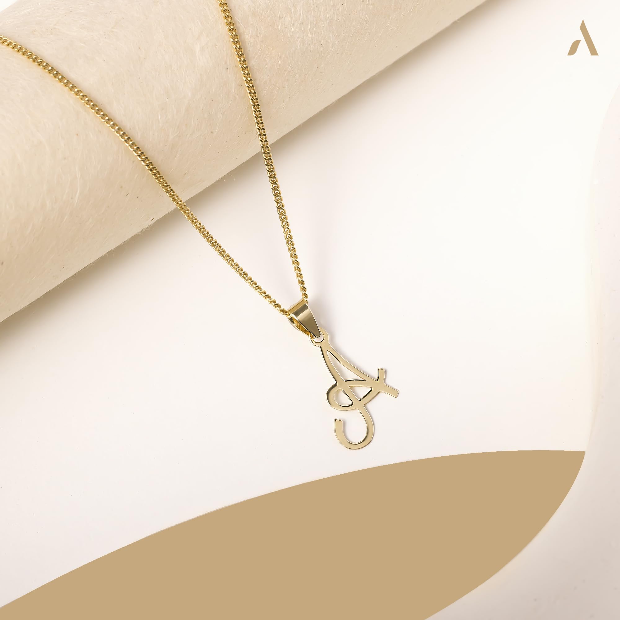 Amberta Pendentif Initiale en Or Jaune 9ct pour Femme Homme | Pendentif Lettre en Or | Pendentifs Seuls pour Femme | Pendentifs en Or