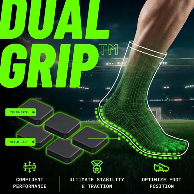 Image of Lux Dual Grip Soccer Socks for Men & Women - DualGrip Engineered for Performance & Comfort - Anti-Slip Grip Socks for Soccer