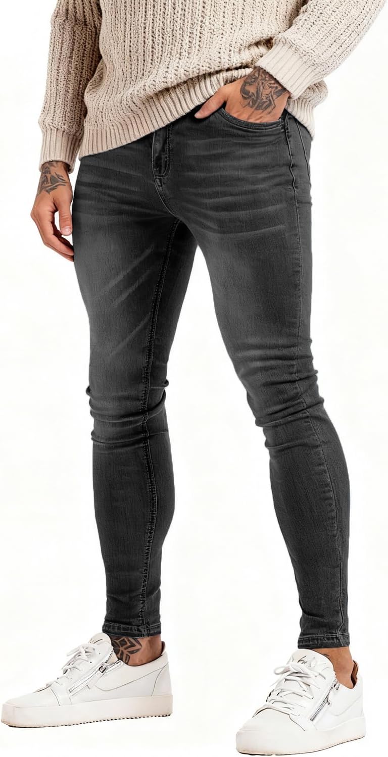 GINGTTO Men's Ripped Jeans Slim Fit Skinny Stretch Jeans Pants