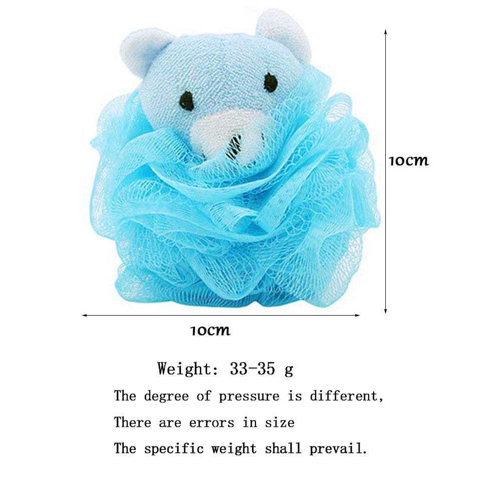 4 Pezzi Animale Bagno Doccia Spugna,Palla da Bagno con Peluche e Rete,Spugne da Bagno per Bambini in Mesh con Animali Domestici, Adatte per Accessori da Bagno per Bambini