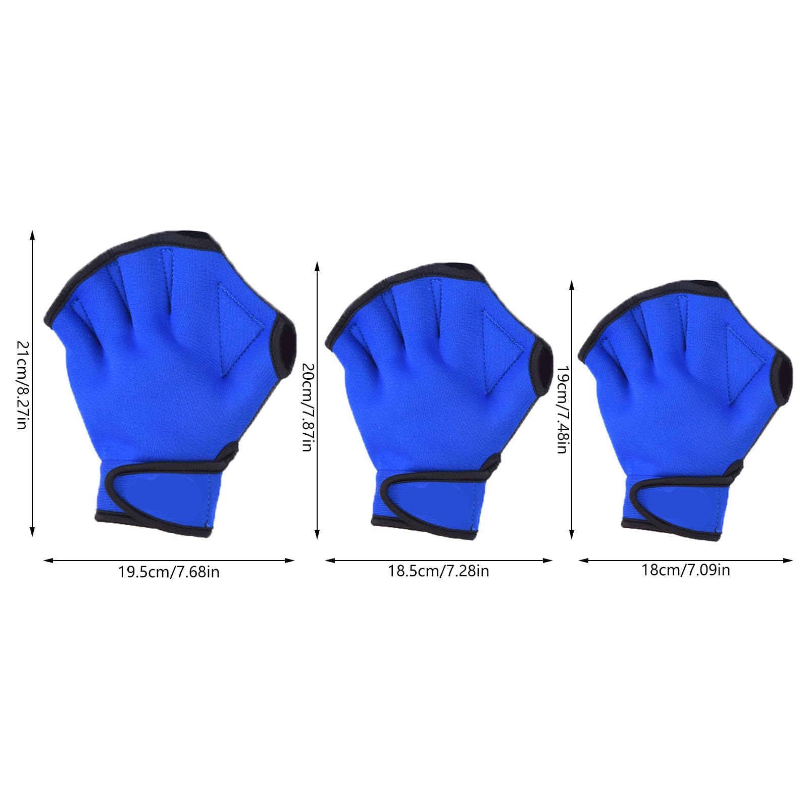 NBEADS 3 Paia Guanti Da Nuoto Palmati - Modello A Rana, Fitness Acquatico, Taglia Unica, Azzurro