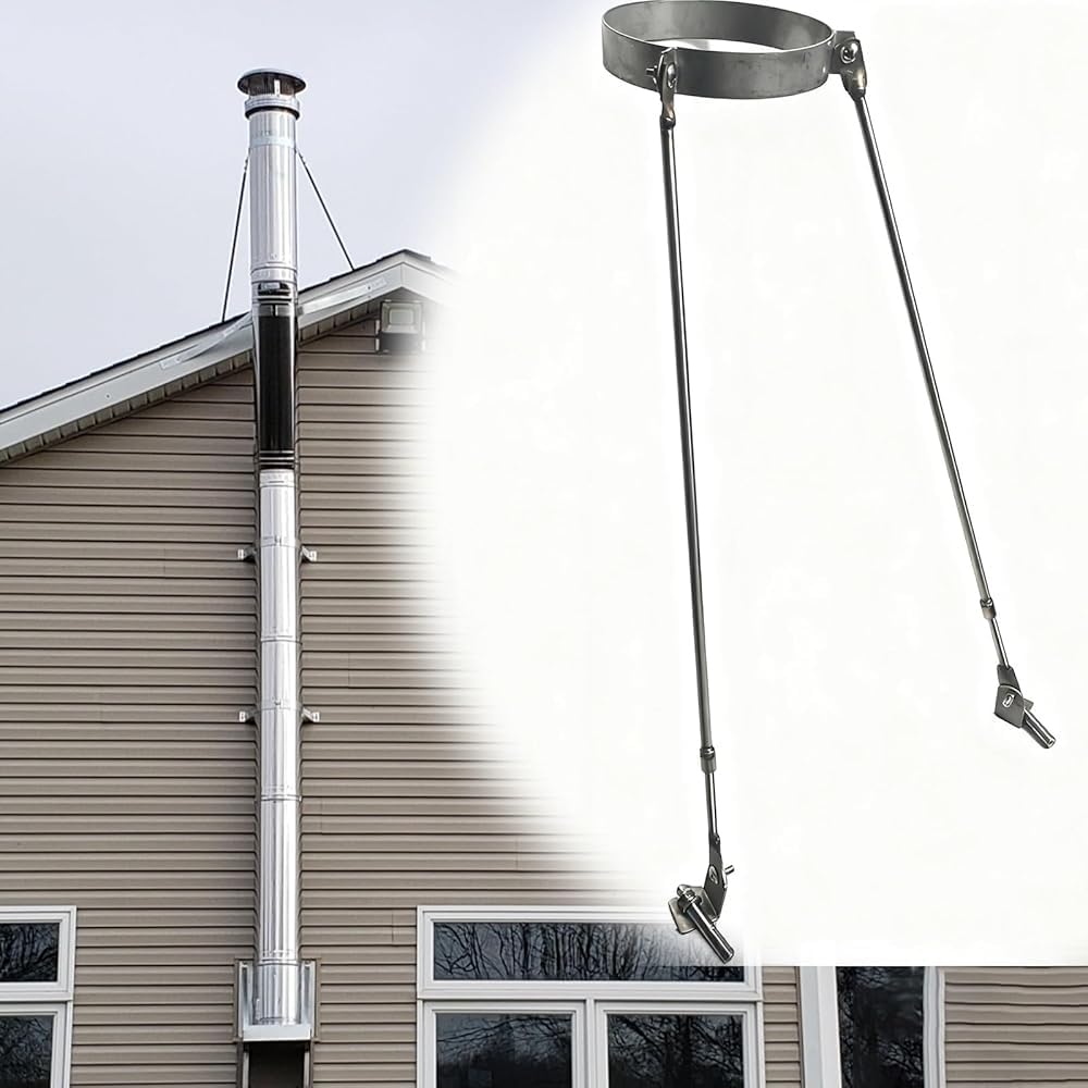 Soporte de tubo de humo resistente al viento con kit de acero inoxidable