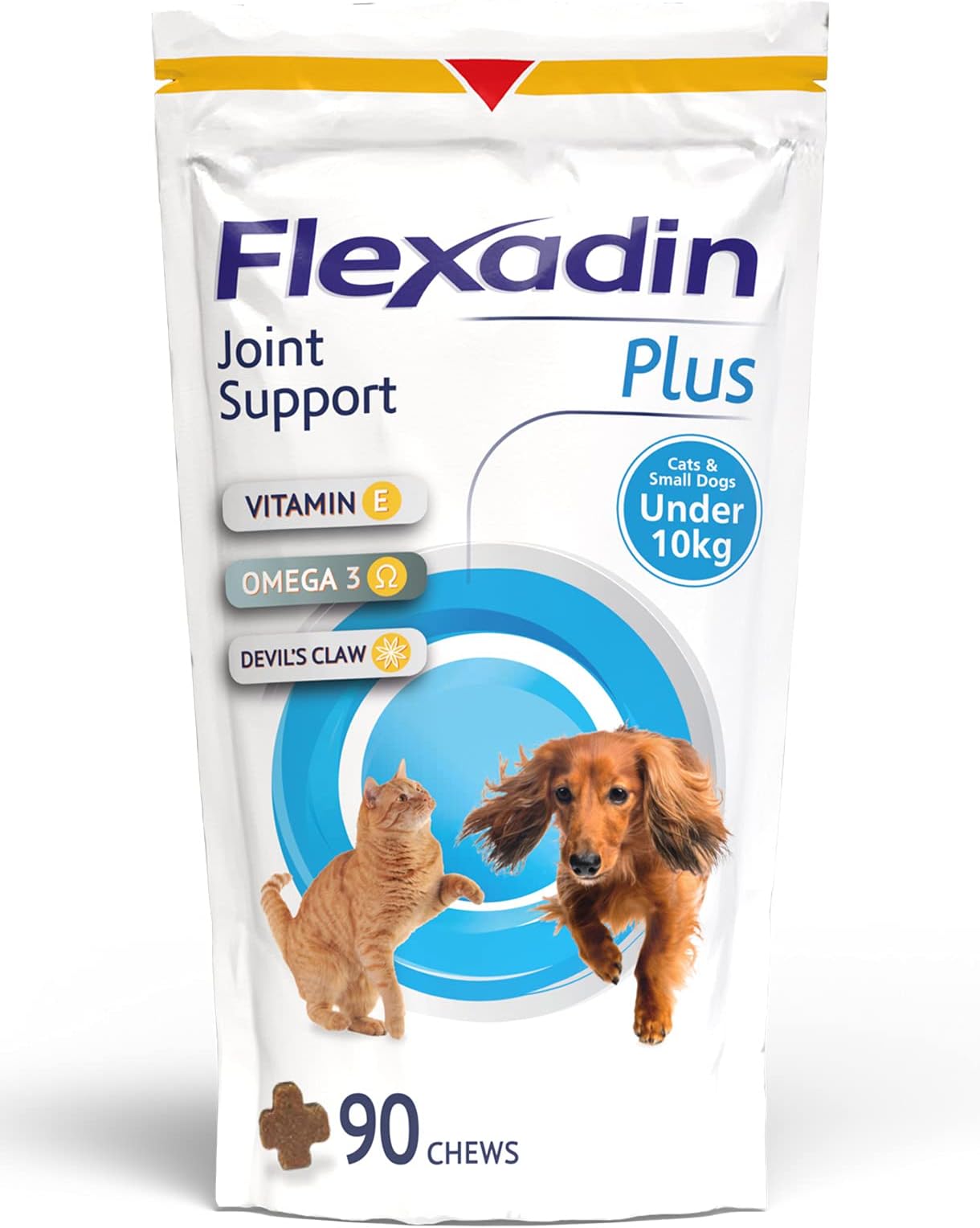 Flexadin Plus Joint Supplement Chews for Cats and Small Dogs (up to 10kg) |Aids Mobility & Flexibility |Glucosamine, Chondroitin, Omega 3 & Vitamin E| 90 Chews