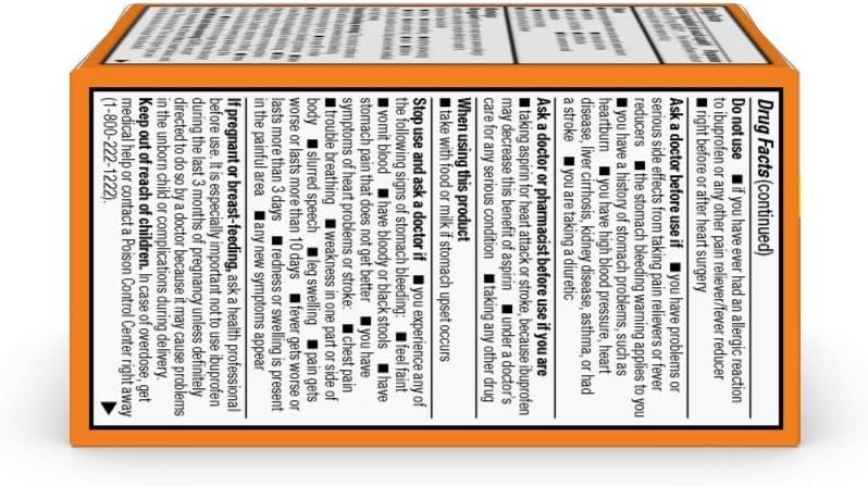  Basic Care Ibuprofen Tablets, 200 mg, Pain Reliever/Fever Reducer, 100 Count : Health & Household