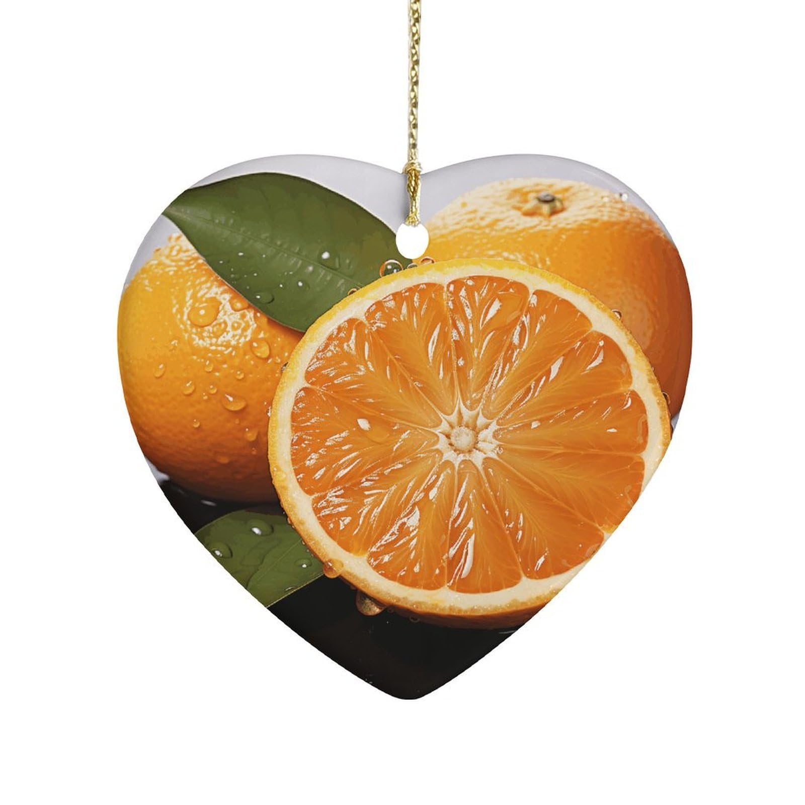 Fekiloot Style Orange Ceramic Ornament Home Decor Keepsake