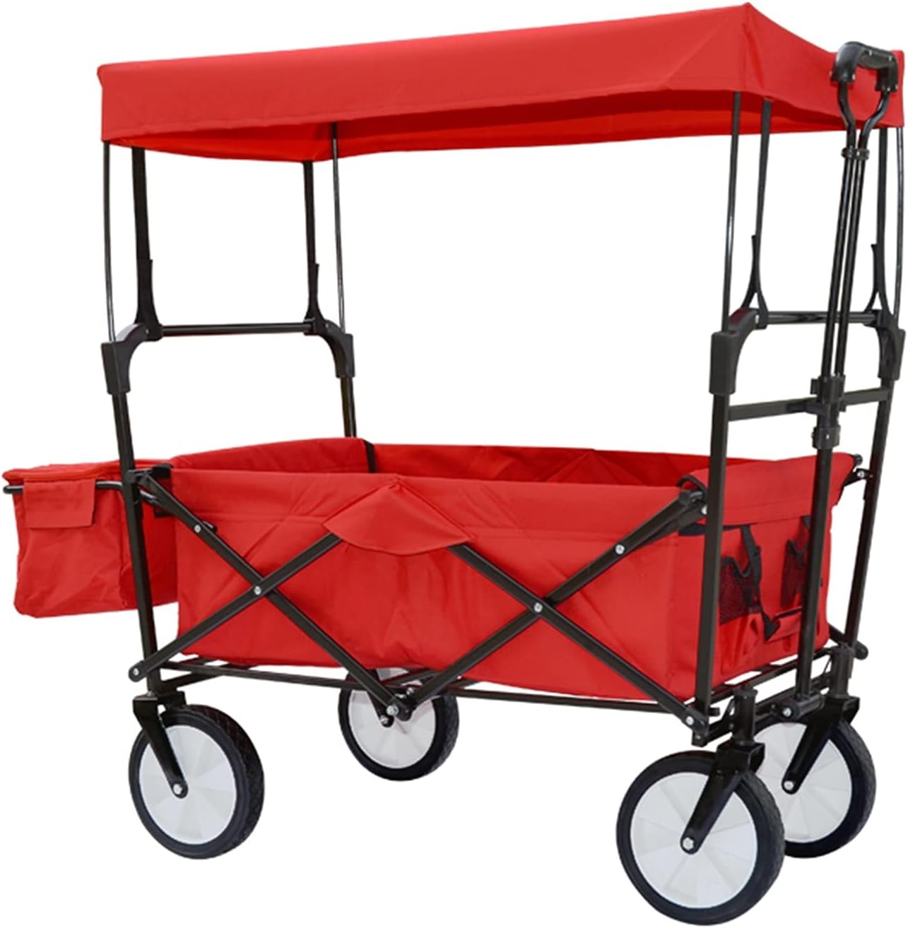 Garden Cart Garden Stroller Home Multi-Function Camp Outdoor Shopping Trailer Buy Vegetables Folding Portable Baggage Car Push Rod Climbing Car