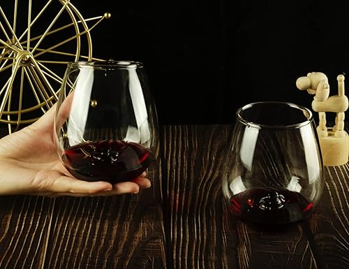 Miniatura 5 de Copa de vino sin tallo con erizo en el interior, copas de vino únicas de gran capacidad de 16 onzas con marcador de erizo 3D, regalos de boda y