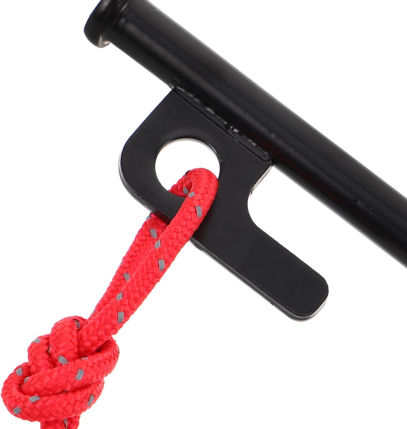 MAGICLULU Outdoor Tent Stakes 6pcs Black Metal Ground Stakes 20cm with Cap and Rope for Camping Tarp Windproof Shelter