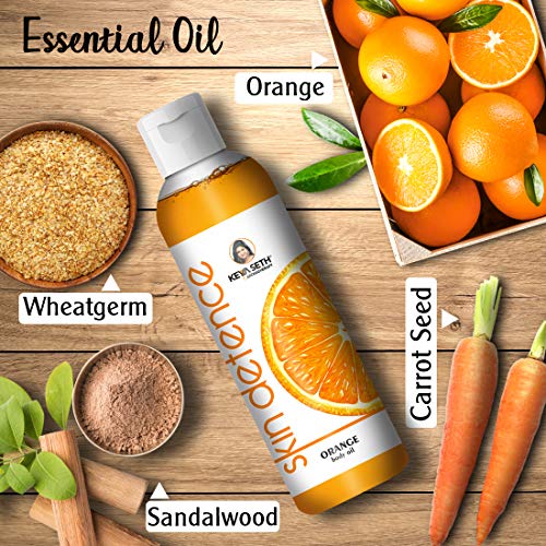 Keya Seth Aromatherapy Skin Defence Orange Body Oil Skin Lightening, Rejuvenating Non-Sticky for Daily Use After Bath, Massage Oil Enriched with Orange & Vitamin C. 400ml - Image 4