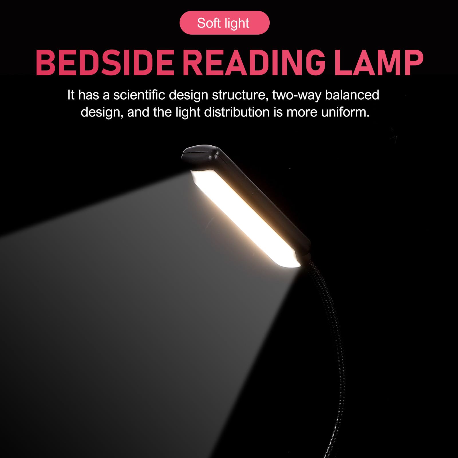 2 Lampes de Lecture LED Rechargeables à Pince en Plastique, Distribution Lumineuse Uniforme et Design Stable, Lecture Lit Travail