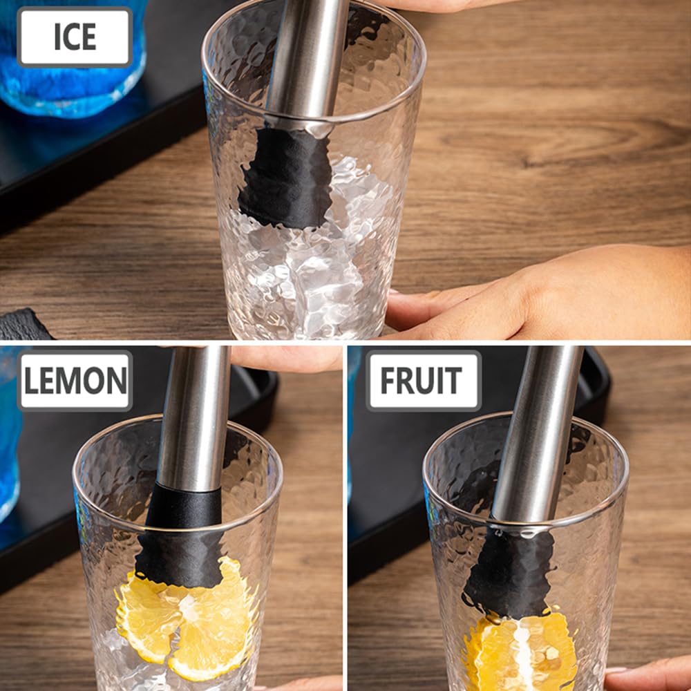 Hemoton 2pcs Cocktail Muddler Ice Crusher Ice Hammer Lemon Pressing Rod For Bar Tools Manual Masher