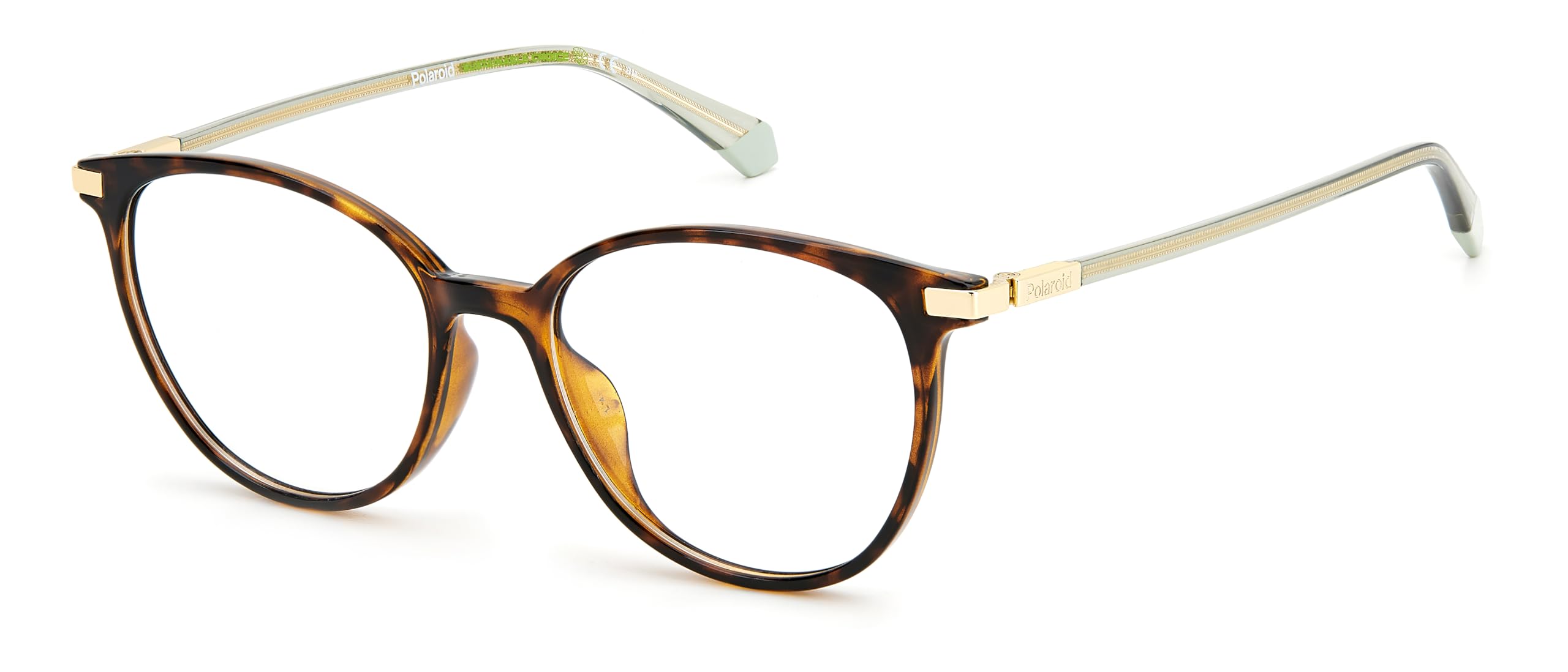 POLAROID Brille mit Sehstärke für Damen optional mit Sonnenbrillentönung oder Blaulichtfilter, Oval, gefertigt aus Öko Polyamid (inklusive Brillenetui)