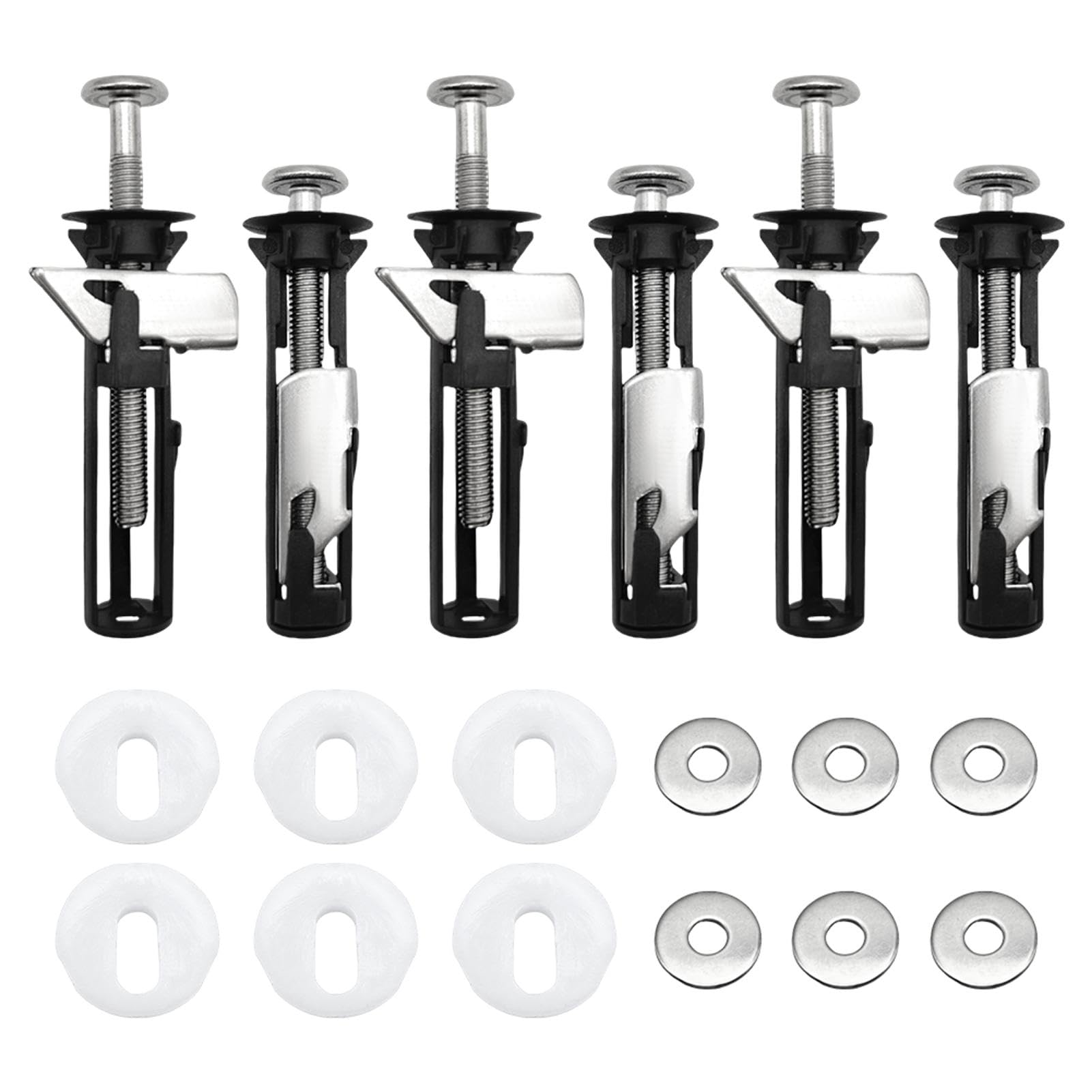 6pcs Toilet Seat Bolts Fittings Kit, Heavy Duty Stainless Steel Toilets Seats Fastener