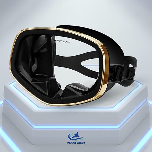 Miniatura 14 de Máscara de buceo con válvula de drenaje de visión amplia, adecuada para adultos, buceo, buceo libre y esnórquel