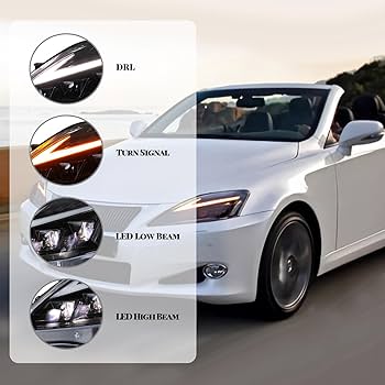 Amazon | HCMOTIONZ レクサス IS ヘッドライト三眼LED 左右