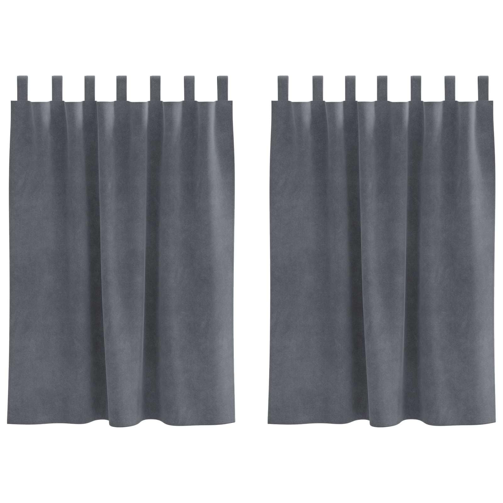 Vidaxl Super Light Grey Blackout Curtains 2 Pcs Light Grey 140 X 140 Cm Velvet, Elegant Blackout Curtains, Stylish Velvet, Room Darkening For Bedroom, Living, And Home Decor
