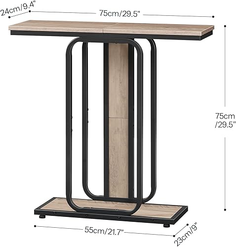 Miniatura 3 de HOOBRO Mesa consola estrecha, mesa de entrada pequeña de 29.5 pulgadas, mesa de sofá moderna de 2 niveles detrás del sofá, para sala de estar,