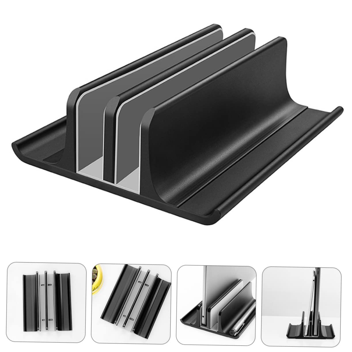 NUOBESTY Soporte Vertical y Base Estable de Aleación de Aluminio para Portátil Refrigeración para Ordenador Portátil en Escritorio