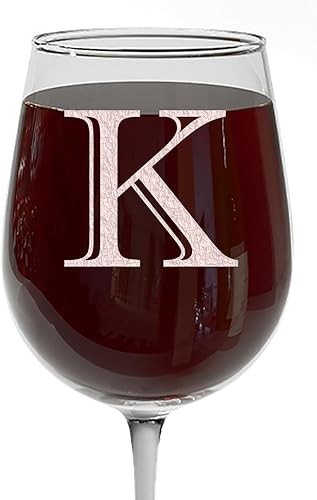 Miniatura 42 de Copa de vino grabada con monograma de 16 onzas (letra R) – Regalos personalizados de la A-Z para mujeres, regalos de vino personalizados para ella