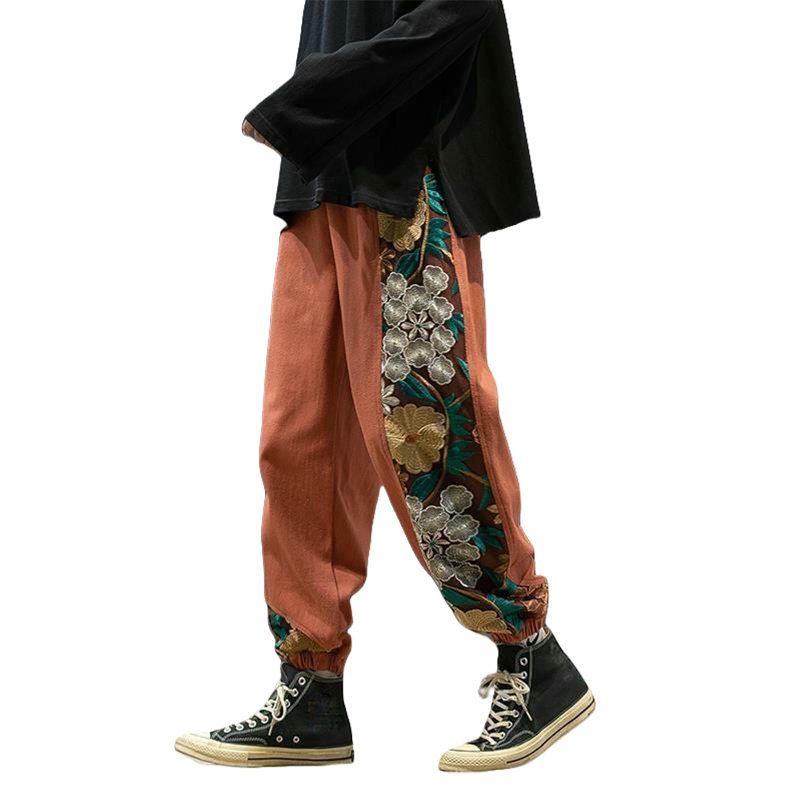 Sarouel homme rétro brodé chinois ample de mi-saison - 8