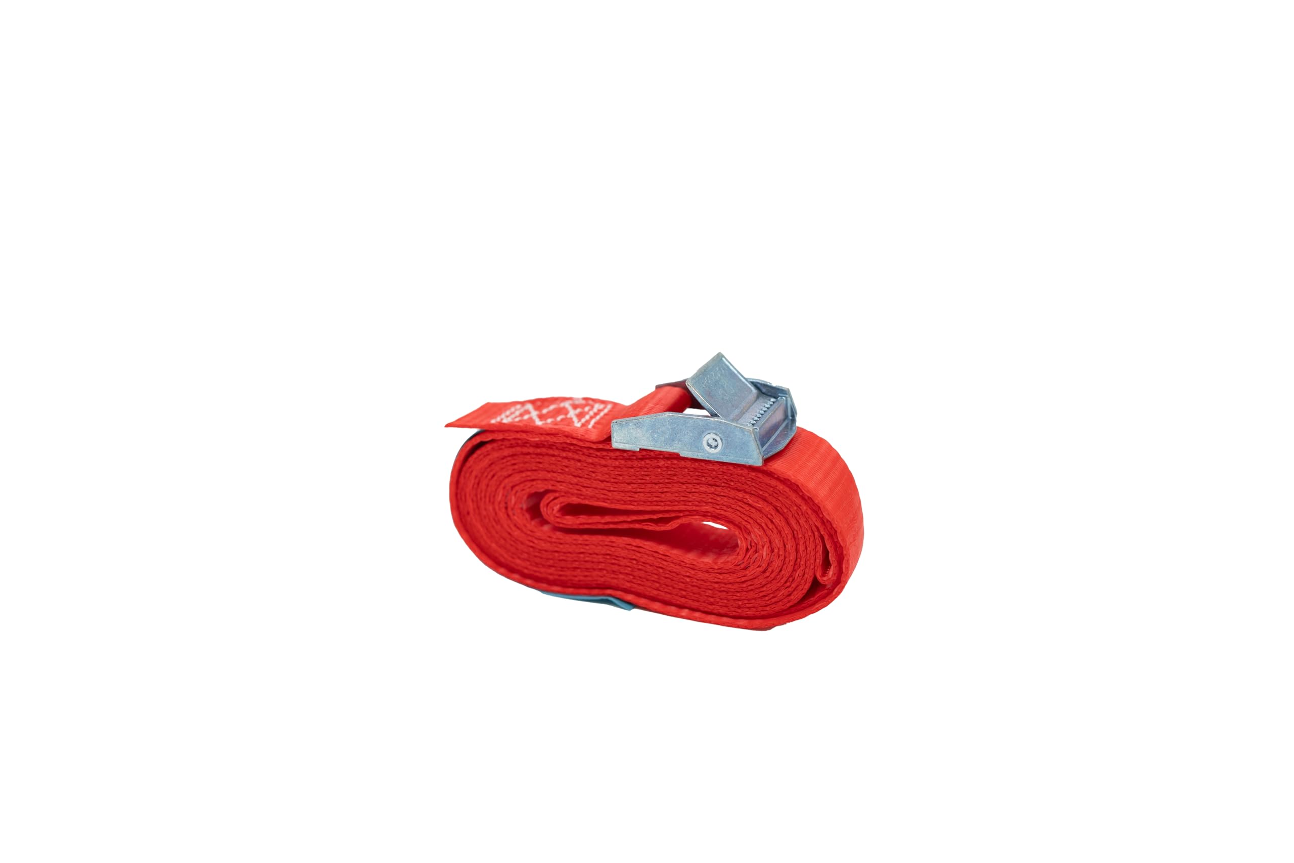 DoZurr 250 Lot de 10 Sangles d'arrimage avec Serrage de Sangle, 1 pièce, Charge maximale : 250 kg, Largeur : 25 mm x Longueur : 4 m, Rouge, pour Barres de Toit et cerclage
