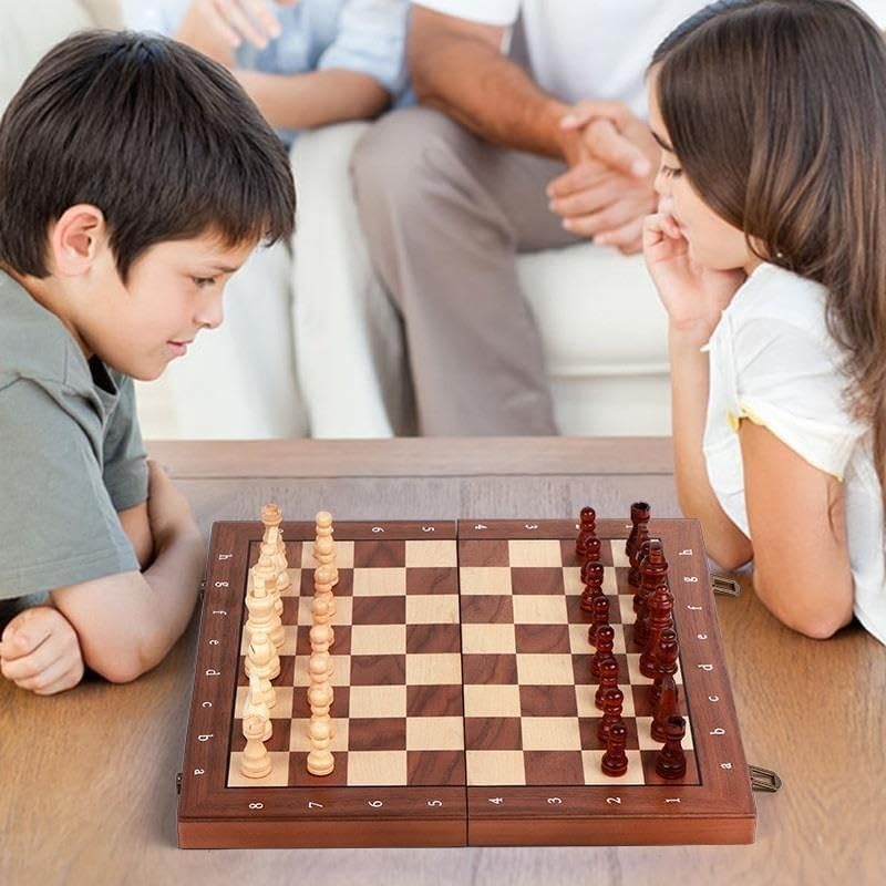 Jeu d'échecs magnétique Jeux de société Bois Pliant échecs