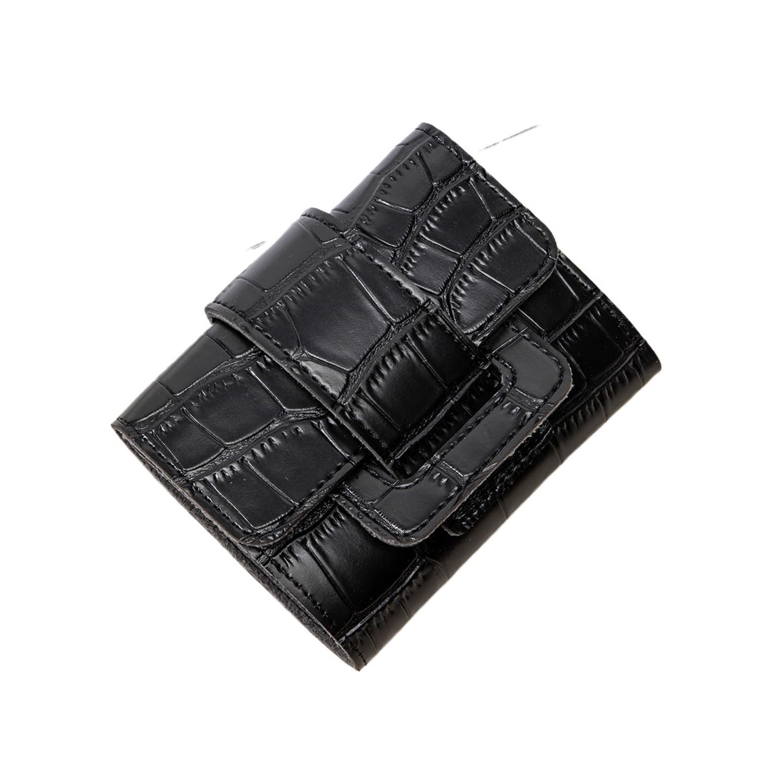 Portefeuille en cuir PU noir au design mini motif raffiné
