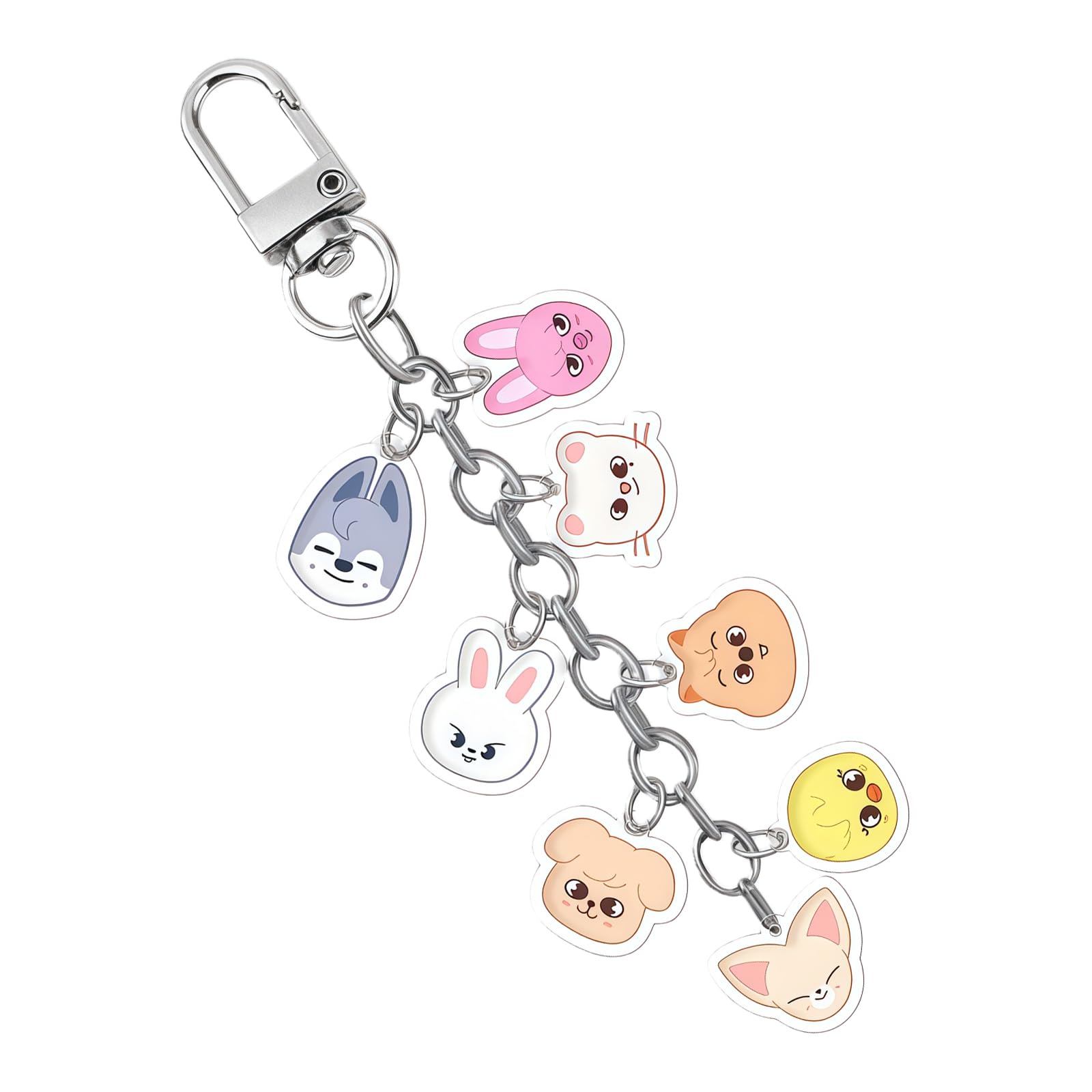 QIANSSE Stray Keychain Cute Cartoon Animal Keyring, Double-Sided Acrylic Pendant Anime Fan Merch Party Supplies and Collectible Gift
