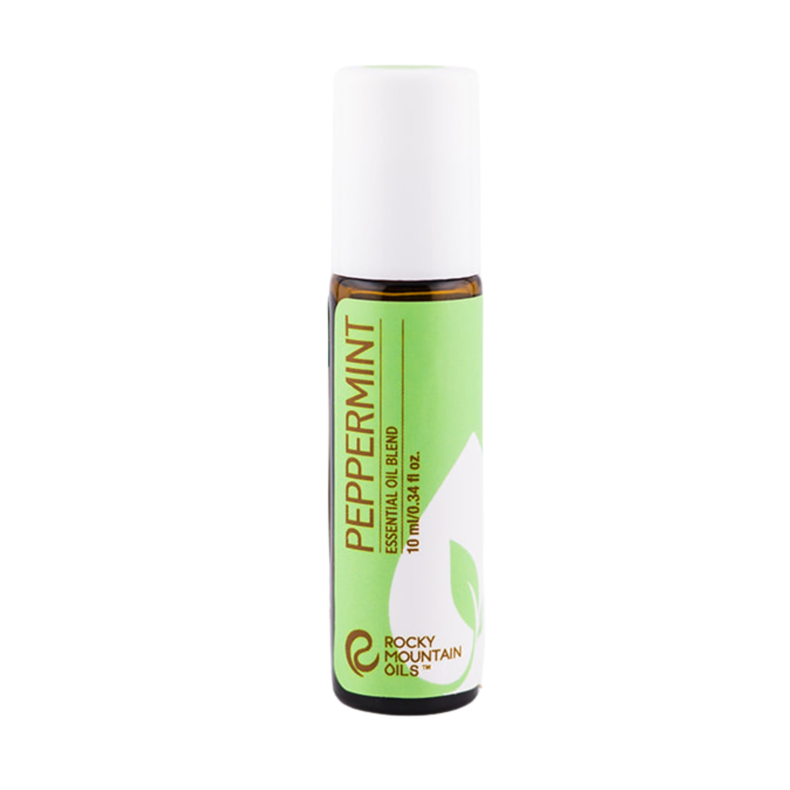 Rocky Mountain Oils Peppermint Roll-On 10ml - Natural Essential Oil Blend, Pre-Diluted Cooling Mint Roller, Fresh Clean Scent Aromatherapy - Plant-Based Formula with Fresh & Minty Fragrance