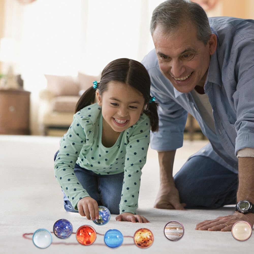 30 Bunte Gummi-Hüpfbälle, 32 Mm – Mit Planeten-Motiven, Für Partys, Schule Oder Als Kleines Geschenk