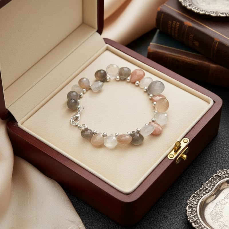 Bracelet à maillons en pierres naturelles multicolores taille trilon LKBEADS - 6