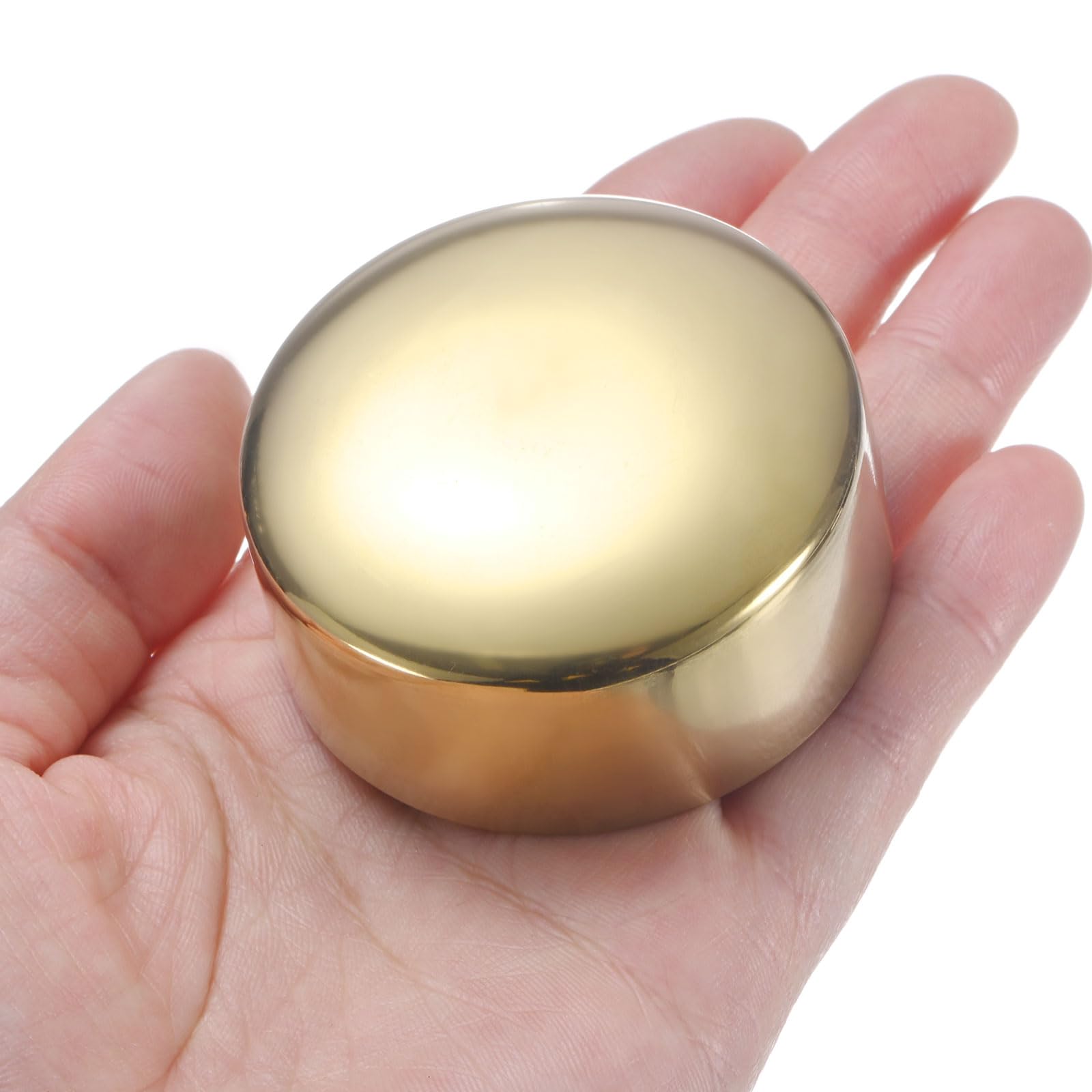 M METERXITY Paquete de 8 tapas de extremo de pasamanos, 50 mm de diámetro interior, tapas redondas de acero inoxidable para muebles/escaleras, cubierta de extremo de tubo de barandilla [tono dorado]