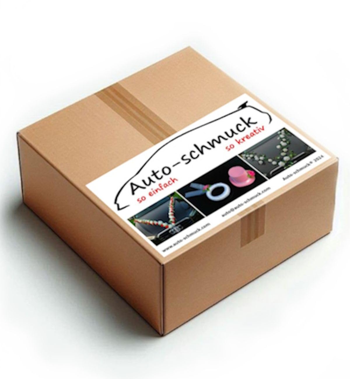 LED leuchtende Autoschmuck Auto Schmuck Braut Paar Rose Dekoration Hochzeit Car Auto Wedding Deko (M Reinweiß)