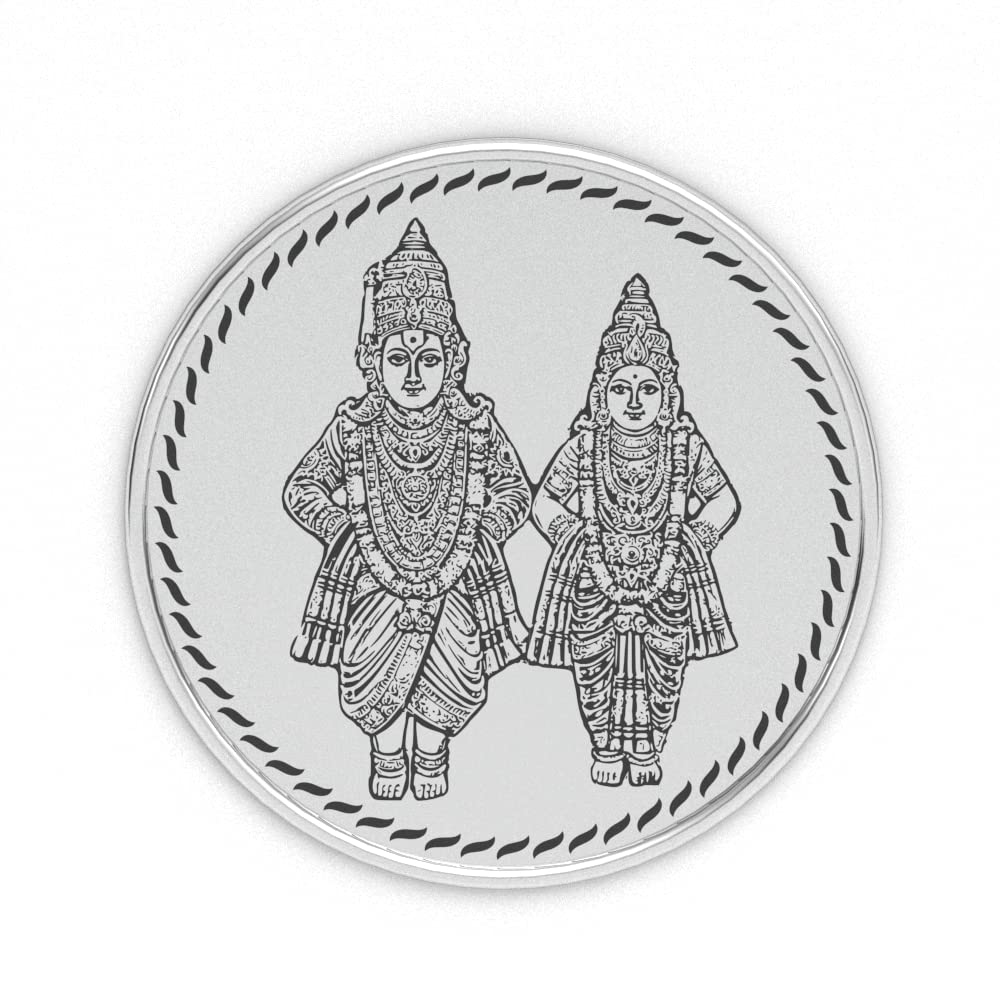 AuGrav Jewels Shri Vitthal - Rukmini 999 Pure Silver Coin 10 grams, Certified (B0C3HSX3XP) Amazon Price History, Amazon Price Tracker