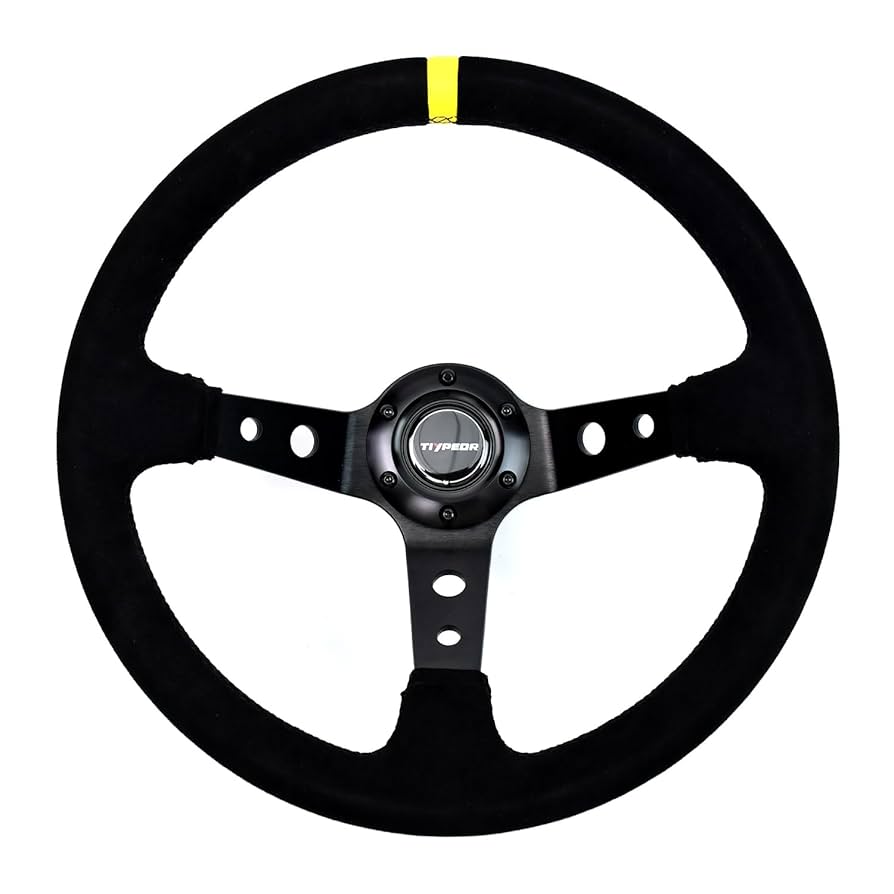 新品・未使用・Dタイプ スエード革ステアリング レーシング Amazon | RASTP D型 レーシングハンドル 12.8インチ/325mm