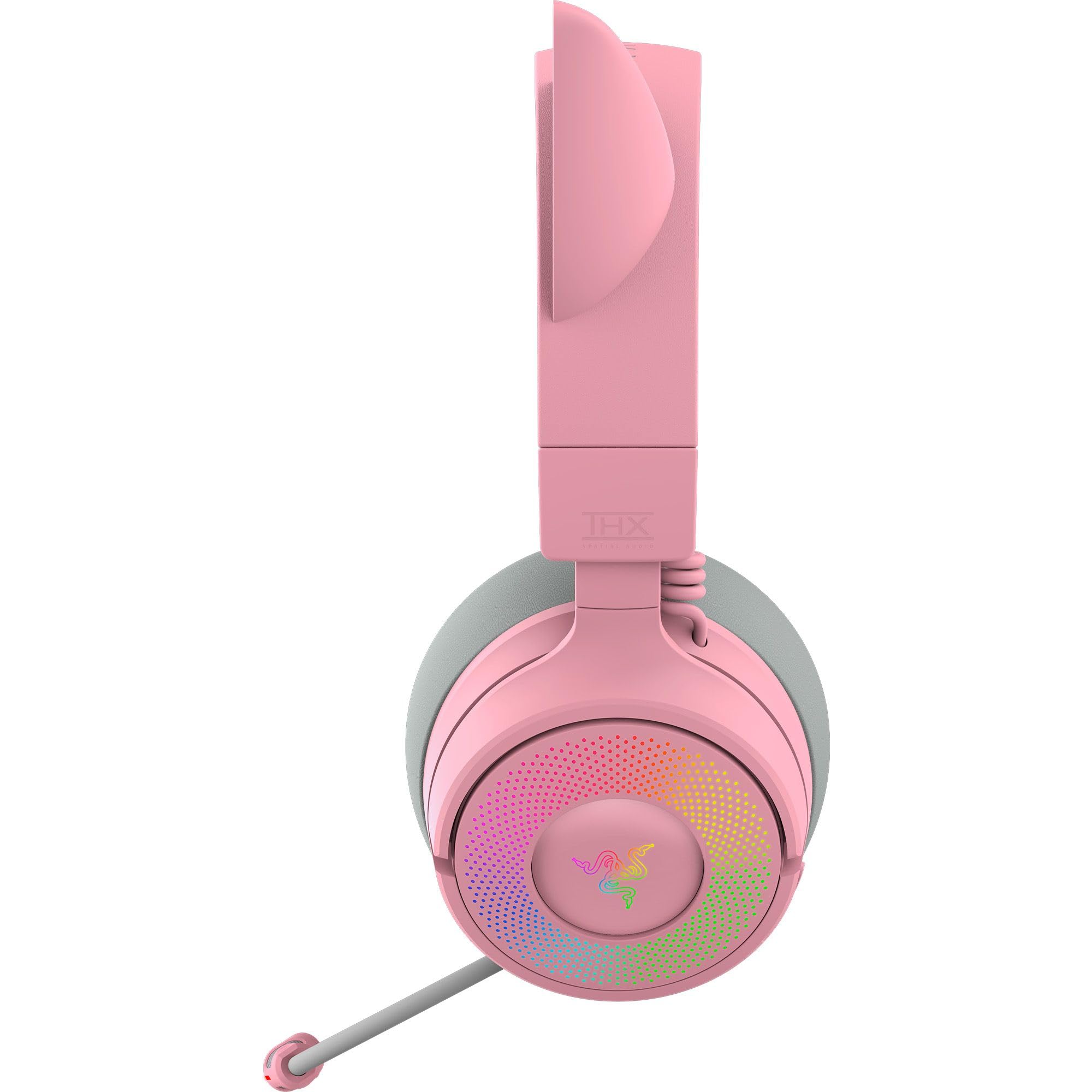 Razer Kraken Kitty V3 Pro - Auriculares inalámbricos RGB Kitty para Juegos - Orejas de Gato reactivas para Streaming - Diafragma 40mm - Hyperspeed Wireless y Bluetooth - THX Spatial Audio | Quartz