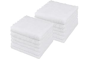 Orighty Super Soft White Face Towels for Bathroom, Pack of 12