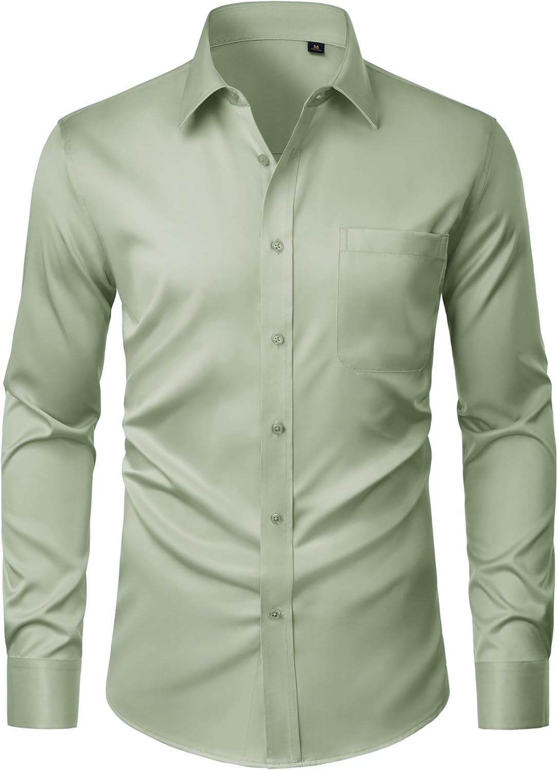 J.VER Men's Dress Shirts Stretch Stain Shield Button Down Shirt Solid Formal Business Casual Long Sleeve Shirt with Pocket