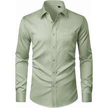J.VER Mens Dress Shirts Stretch Stain Shield Button Down Shirt Wrinkle Resistant Business Long Sleeve Shirt with Pocket
