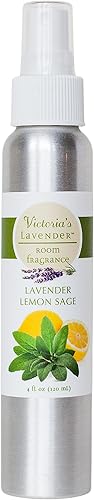 Victoria's Lavender Room Spray - Fragancia para el hogar totalmente natural, ambientador de aceite esencial puro y eliminador de olores, aroma
