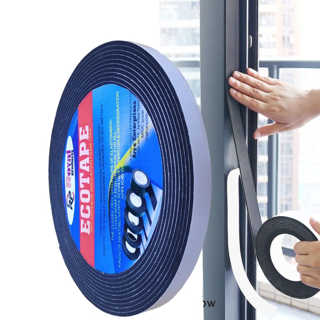 Royal Products- sigle side high density adhesive foam tape, wheather strippling doors and windoow insulation Soundproofing (20 meter * 15 mm * 3mm thickness) (Pack of 2) (B09RHB87KS) Amazon Price History, Amazon Price Tracker